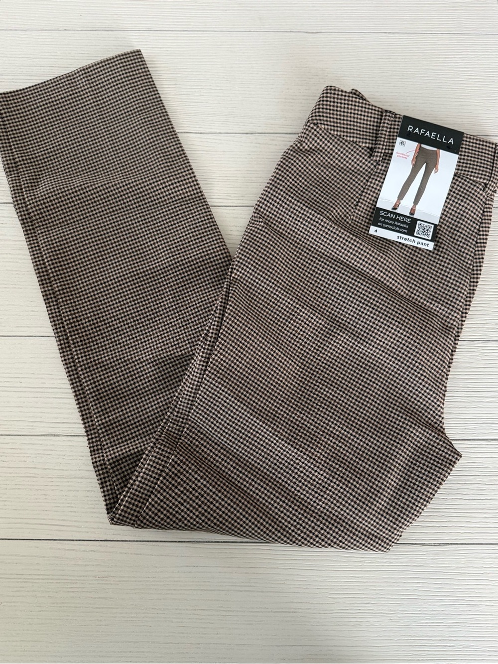 Rafaella Brown Houndstooth Stretch Women’s Pants